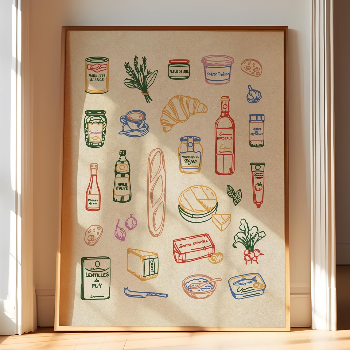 Whimsical French Pantry Illustration Kitchen Art Print