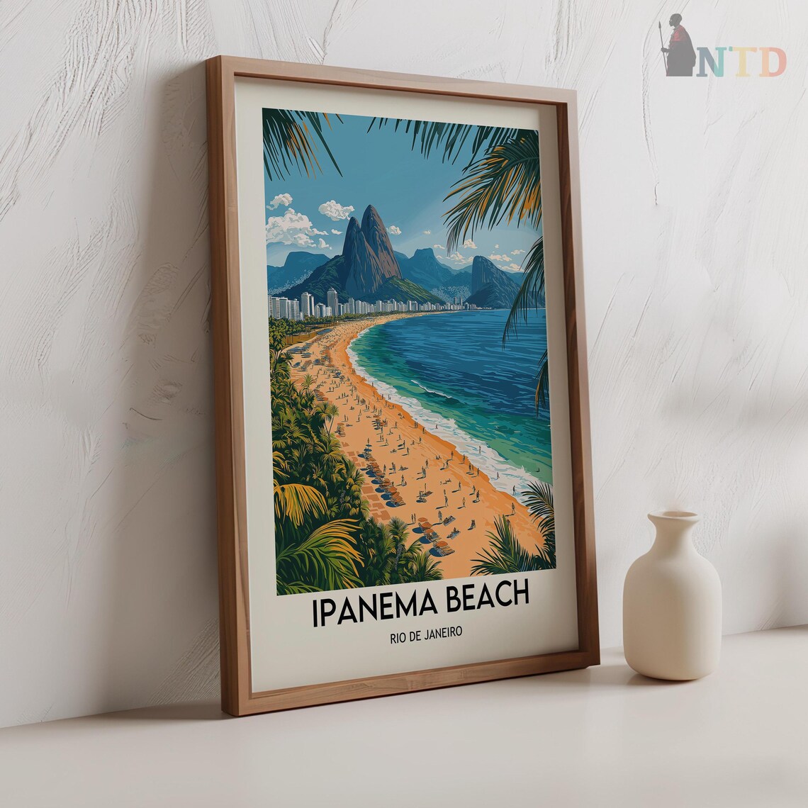 Ipanema Beach Rio de Janeiro Brazil Dois Irmaos Peaks Poster - Image 2