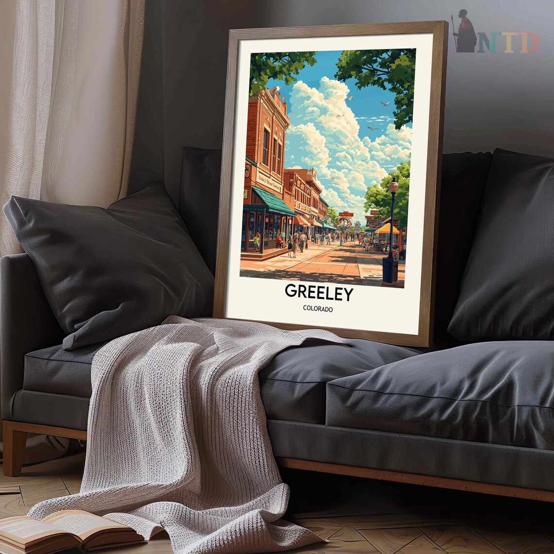 Greeley Colorado Historic Main Street With Brick Storefronts Poster - Image 3