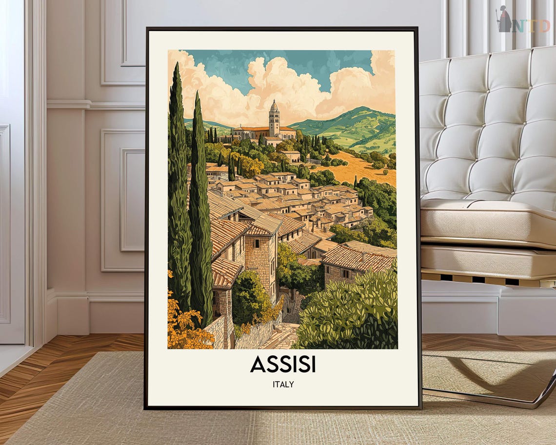 Assisi Poster Wall Art Print Photo Travel City Map