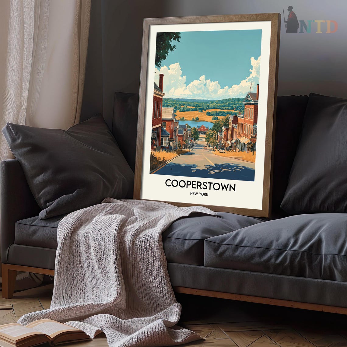 Cooperstown Main Street Sloping Down Toward Otsego Lake Poster - Image 3