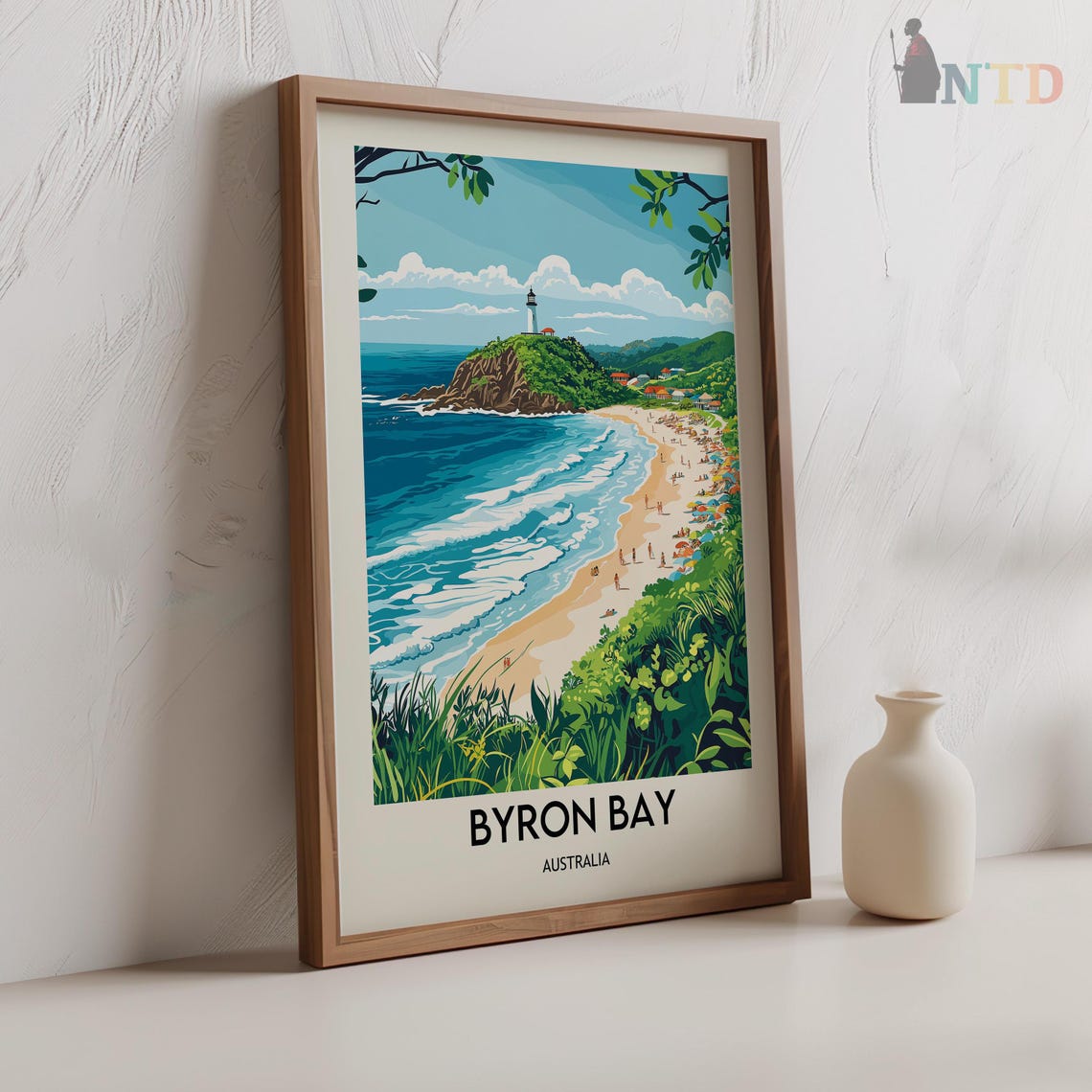 Byron Bay Australia Lighthouse Beach Headland Coast Travel Poster - Image 2