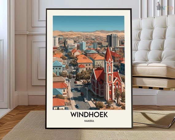 Windhoek Namibia Poster City Travel Photography Ready To Hang