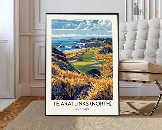 Te Arai Links North Coastal Golf Course Golden Grasses Poster