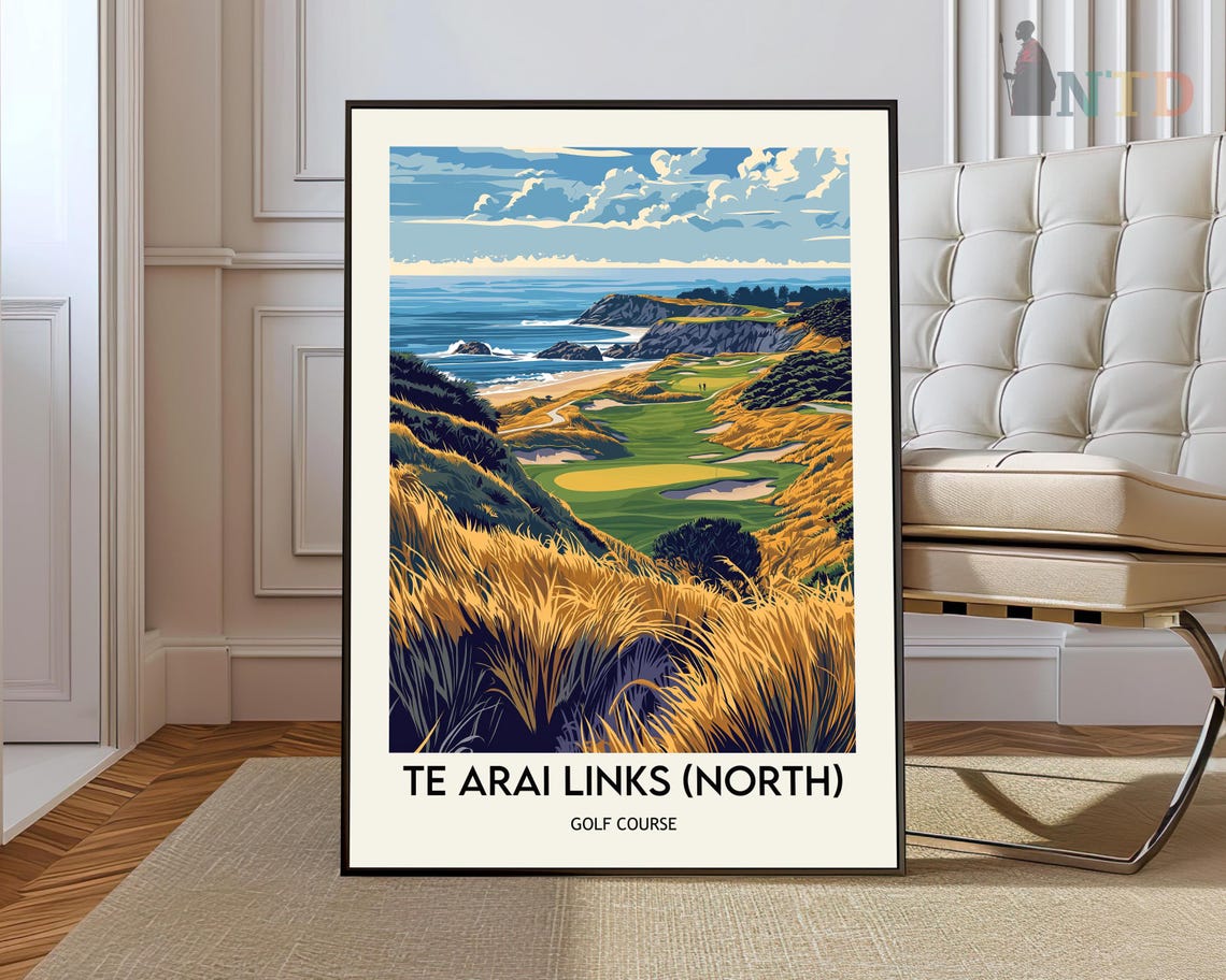Te Arai Links North Coastal Golf Course Golden Grasses Poster