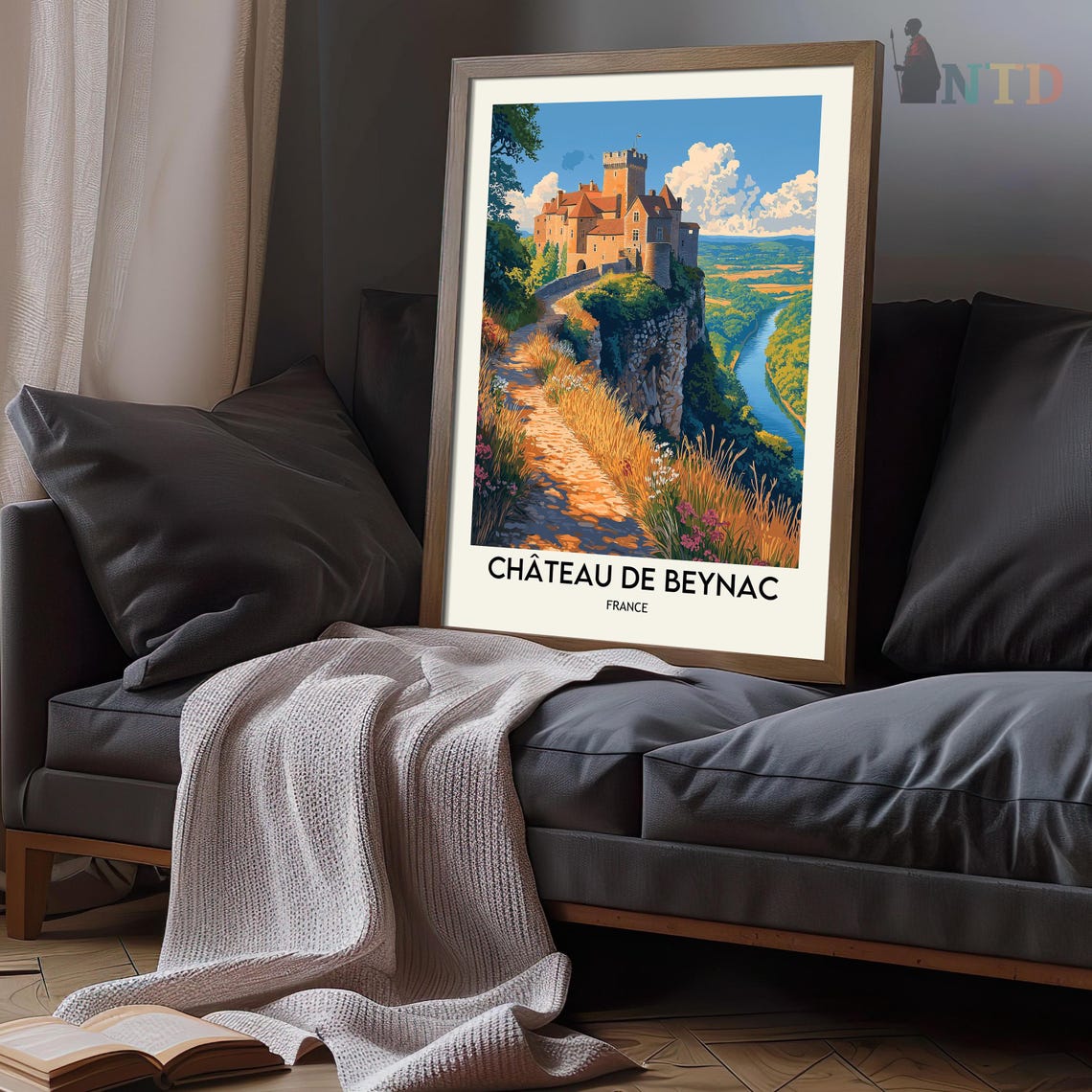 Chateau de Beynac France Cliff Castle Dordogne River Path Poster - Image 3