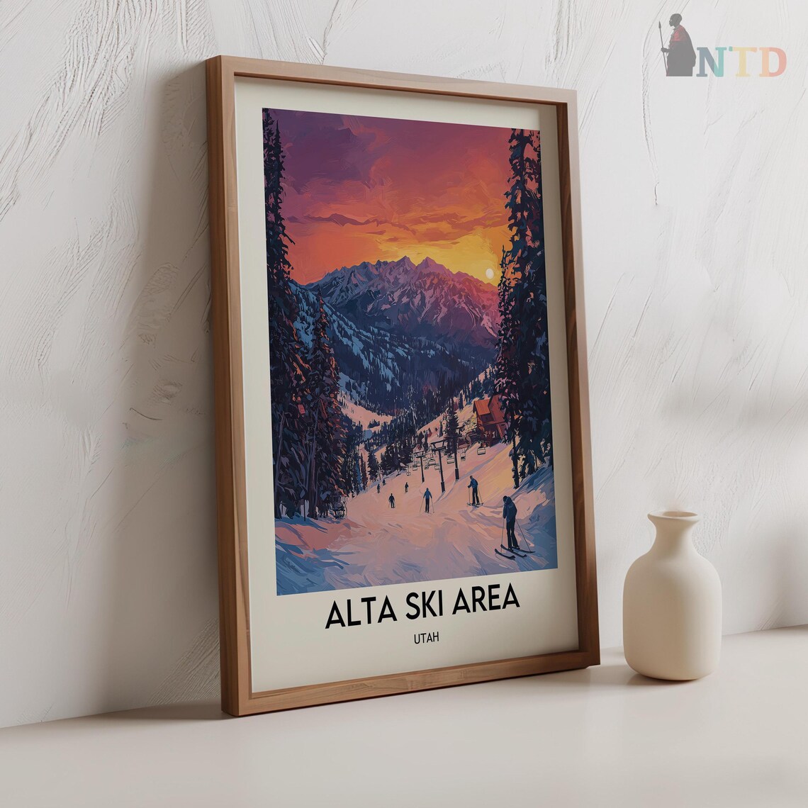 Alta Ski Utah Travel Poster, Mountain Destination - Image 2