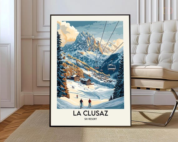 Laclusaz Ski Resort Poster Wall Art Print Photo French Alps