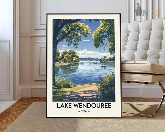 Lake Wendouree Poster Wall Art Print Photo Ballarat Australia