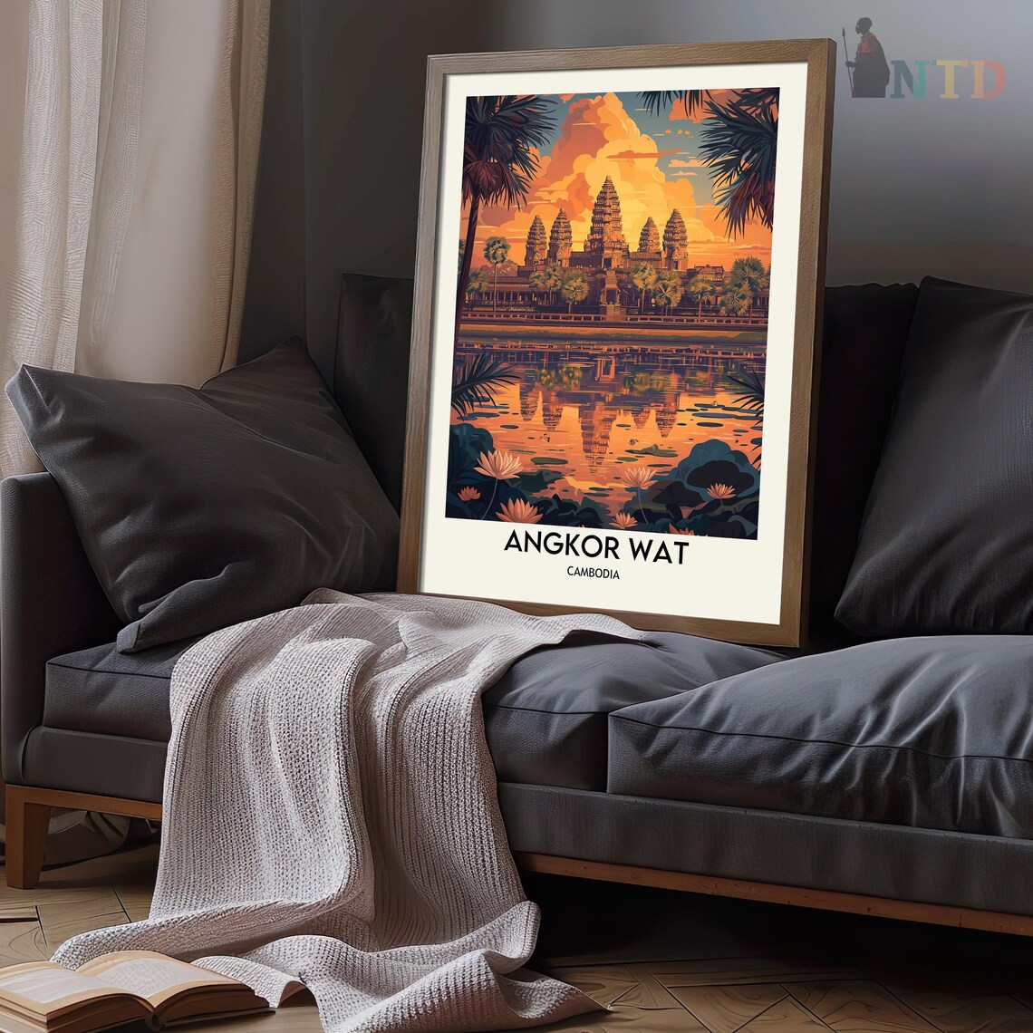 Angkor Wat Travel Poster, Cambodia Travel Art Print - Image 3