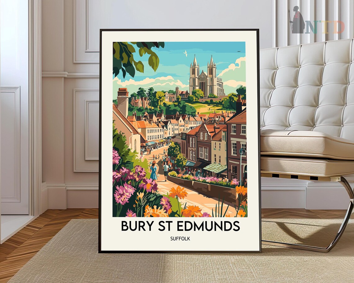 Bury St Edmunds Suffolk England Abbey Towers Flower Street Poster