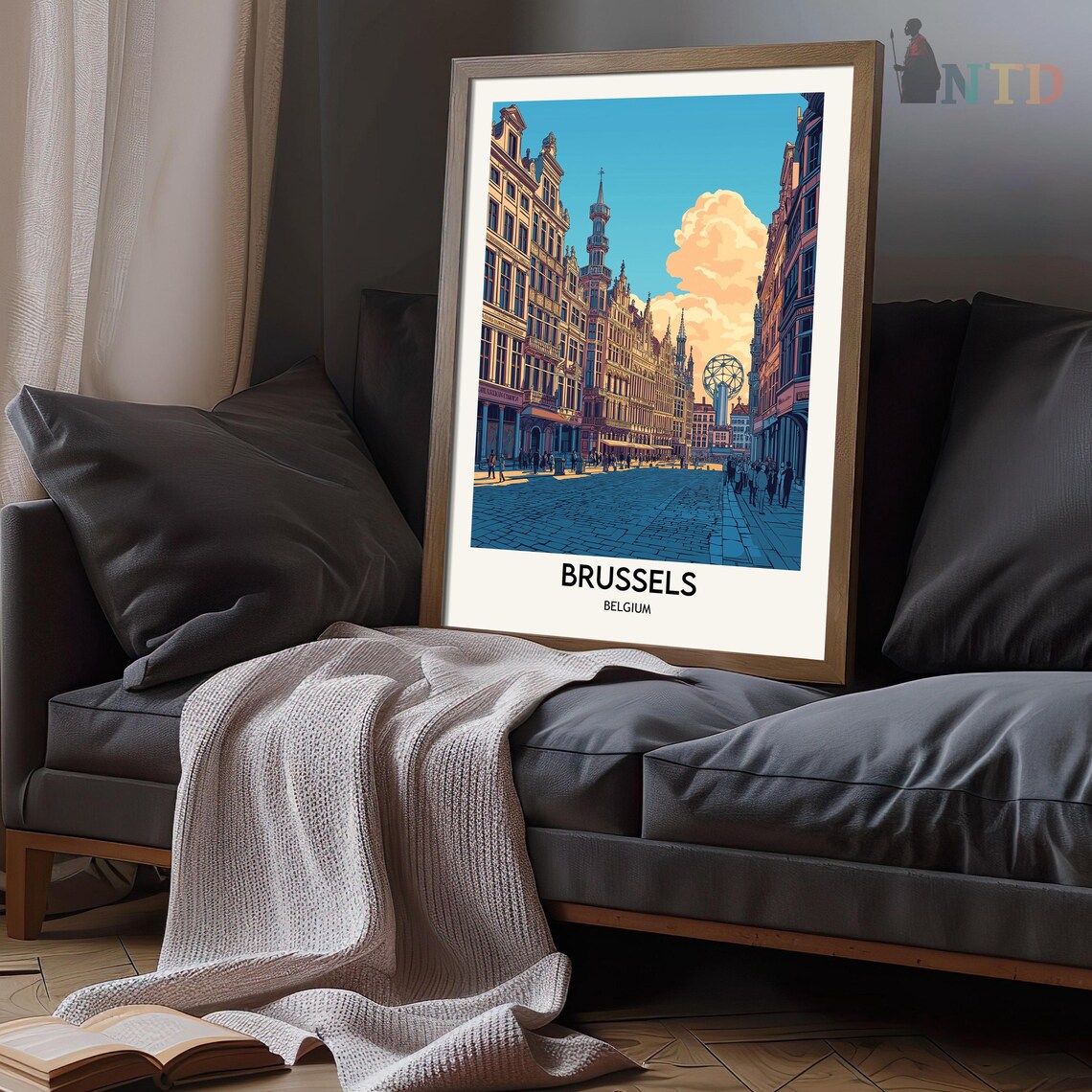 Brussels Travel Poster, Belgium City Art Print - Image 3