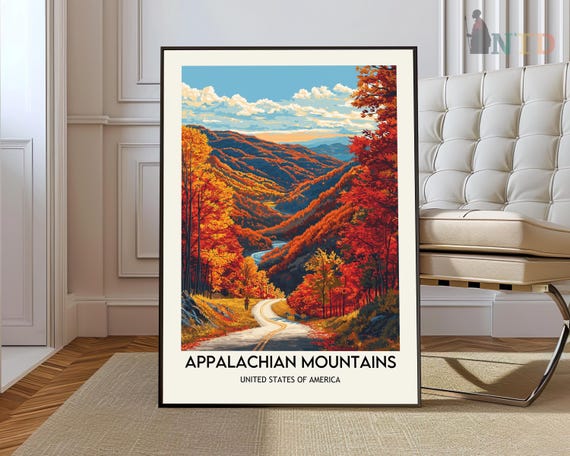 Appalachian Mountains Print Appalachian Print Appalachian Poster Appalachian Trail Appalachian Wall Art Appalachian Art Mountain Print