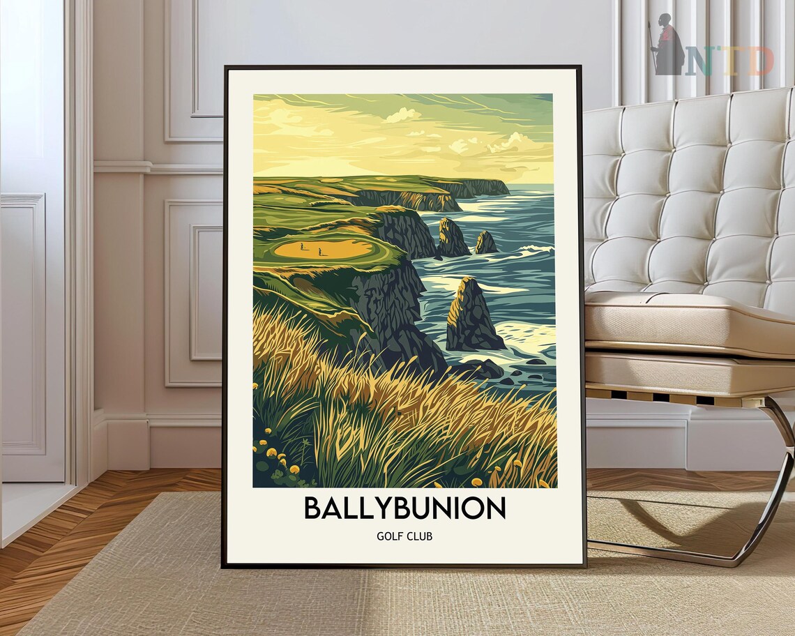 Ballybunion Golf Club Poster Dramatic Irish Links Course Sea Cliff View