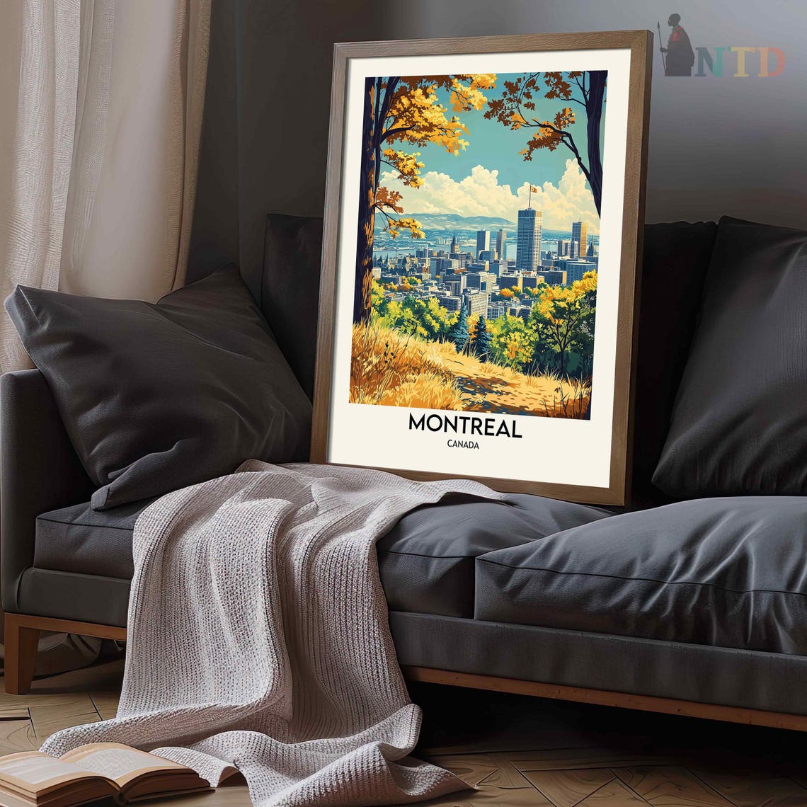Montreal Canada Autumn Skyline From Mount Royal Lookout Poster - Image 3