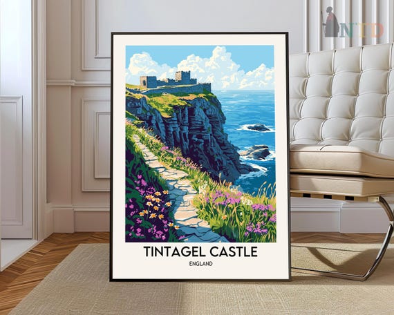 Tintagel Castle Print City Poster Uk Wall Art England Decor Travel