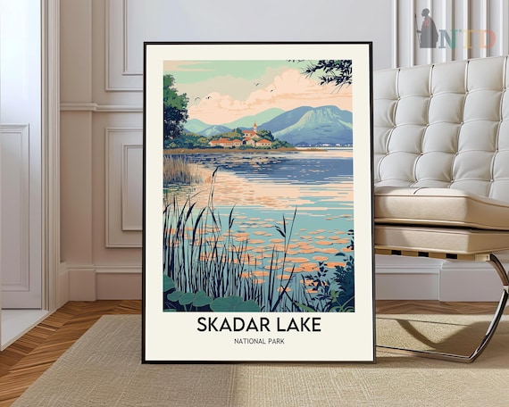 Skadar Lake Montenegro Lily Pads National Park Scenic Travel Poster
