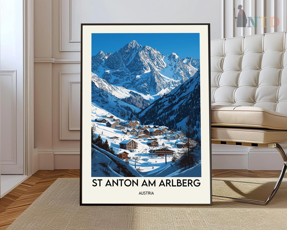 St Anton Print St Anton Art St Anton Poster St Anton Photo St Anton Painting Austria Art St Anton Ski Resort Sankt Anton Am Arlbergl