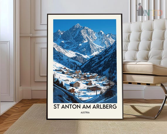 St Anton Print St Anton Art St Anton Poster St Anton Photo St Anton Painting Austria Art St Anton Ski Resort Sankt Anton Am Arlbergl