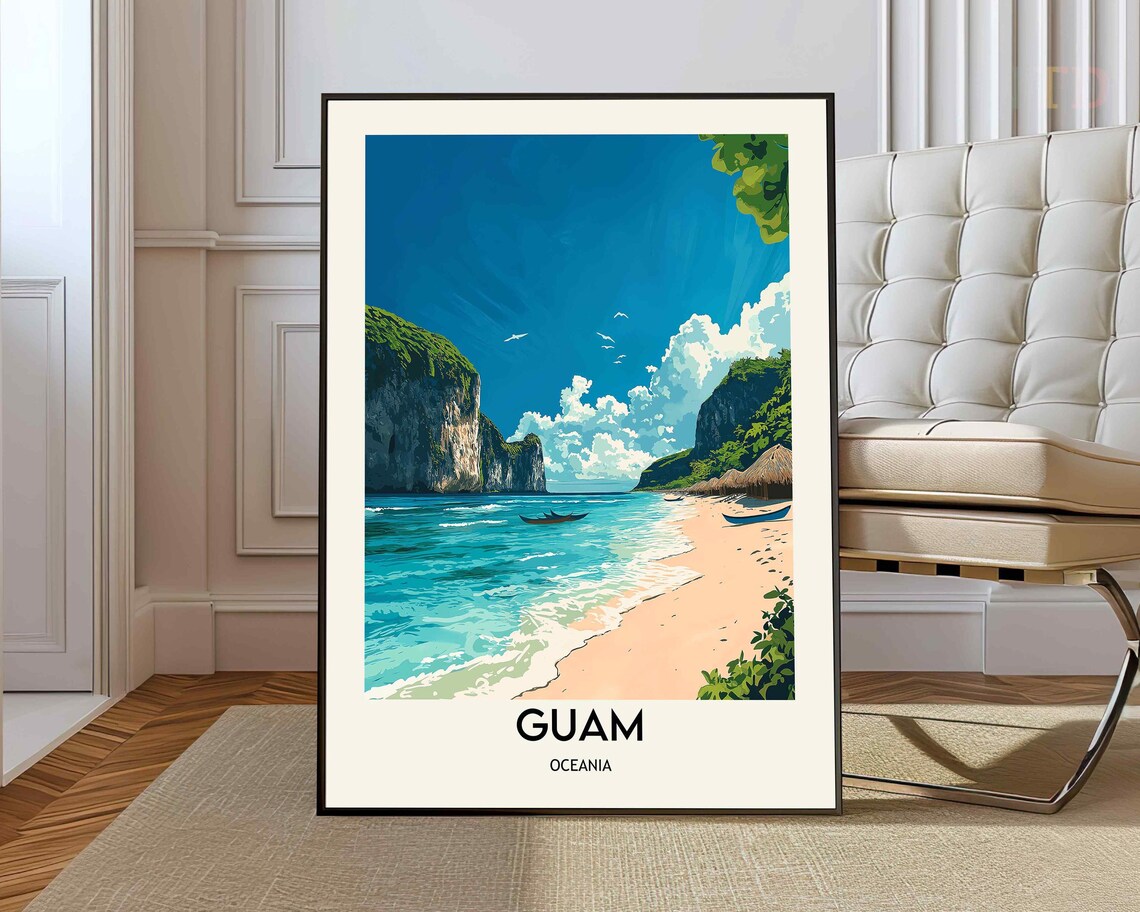 Guam Oceania Travel Poster, Mariana Islands Print