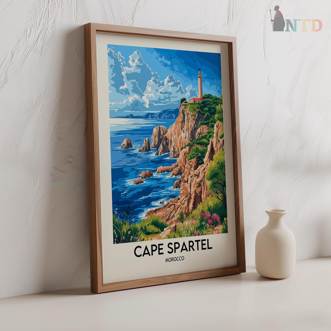 Cape Spartel Morocco Lighthouse Cliffs Strait Coast Travel Poster - Image 2