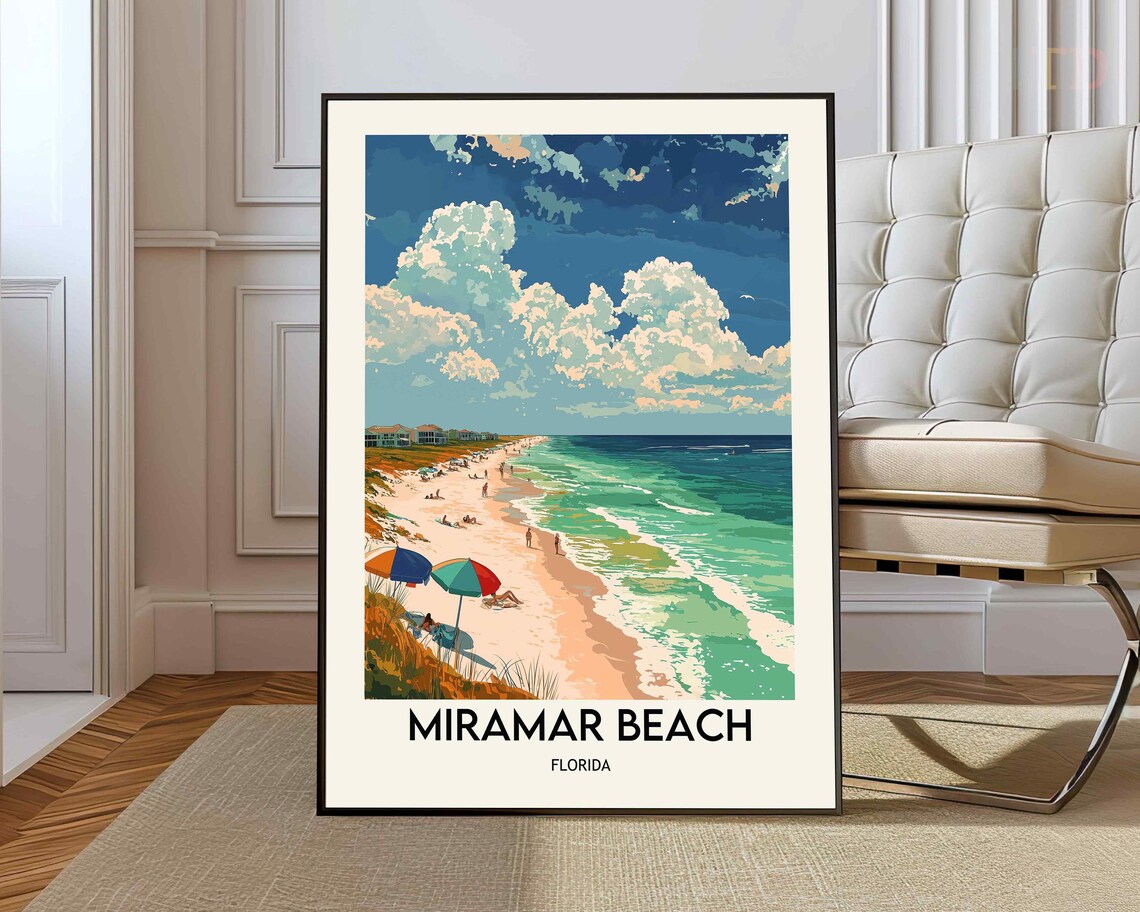 Miramar Beach Destin Florida Travel Poster Print