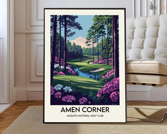 Amen Corner Golf Print Augusta Art Poster Course Masters Gift
