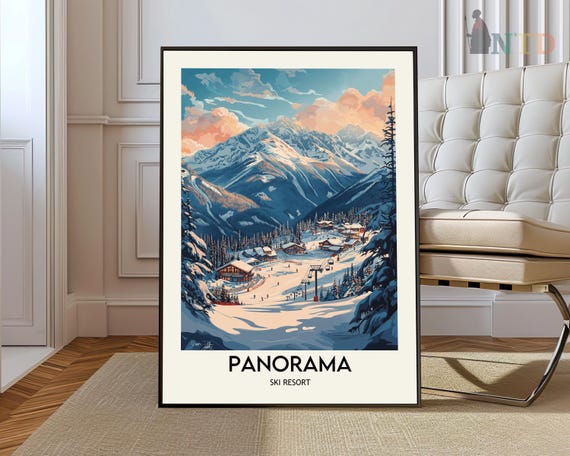 Panorama Ski Resort Poster Wall Art Print Photo