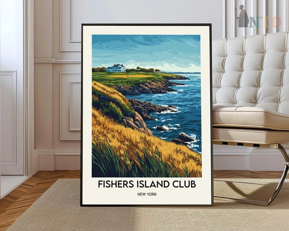 Fishers Island Club Golf Poster Wall Art Print New York