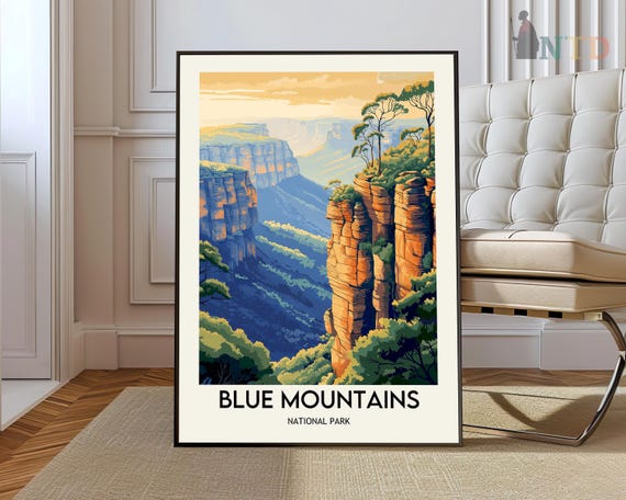 Blue Mountains Poster Wall Art Print Photo Sydney Australia