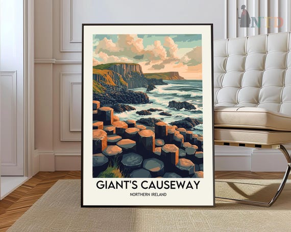 Giants Causeway, Northern Ireland Travel Poster Print