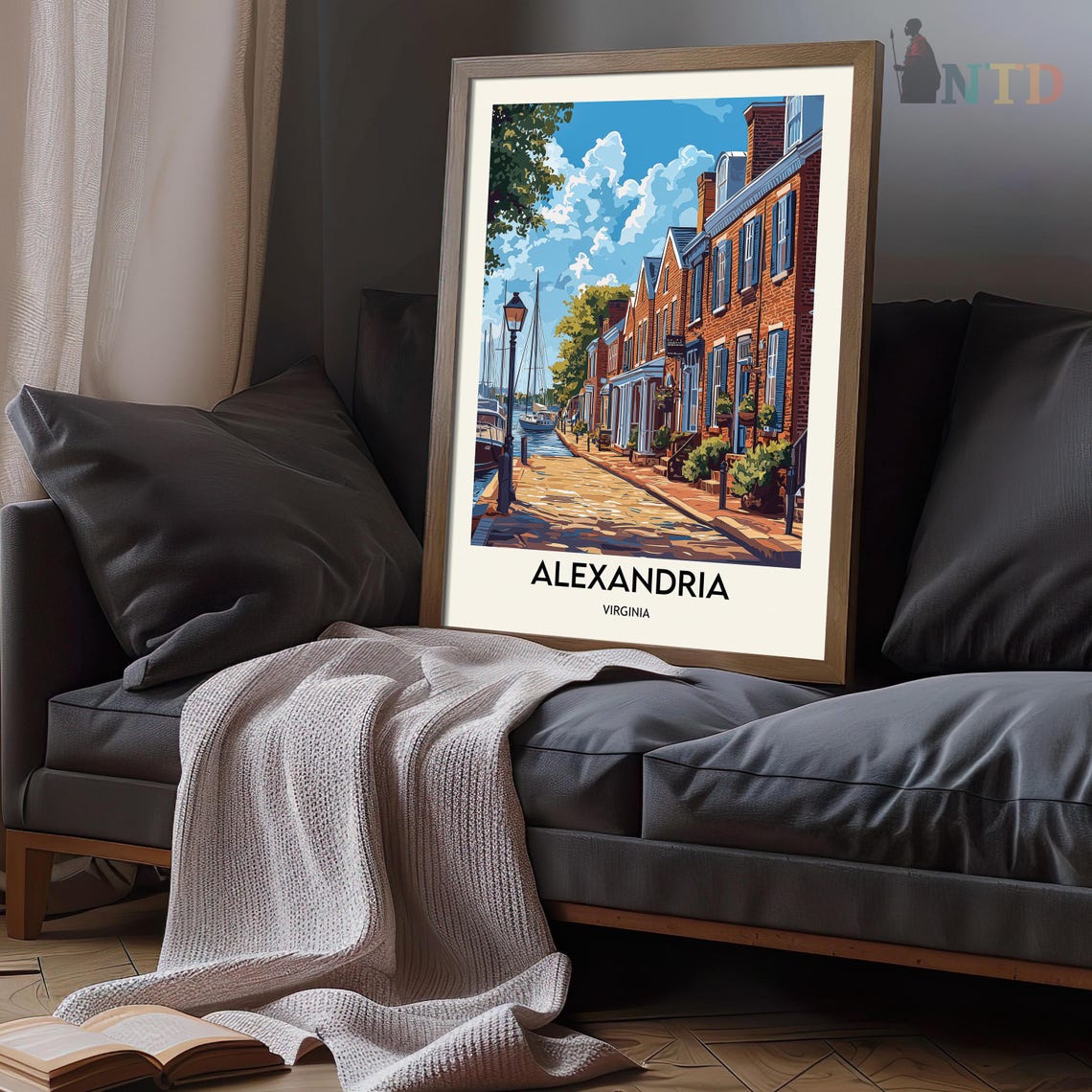 Alexandria Virginia Cobblestone Waterfront Street And Marina Poster - Image 3