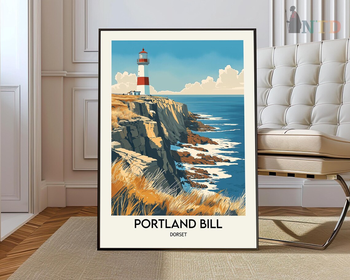Portland Bill Poster Print, Dorset Travel Wall Art