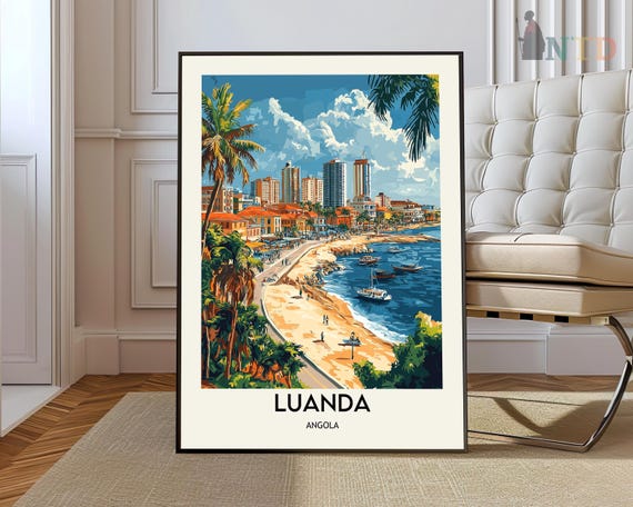 Luanda Poster Wall Art Print Photo Travel Angola City Map