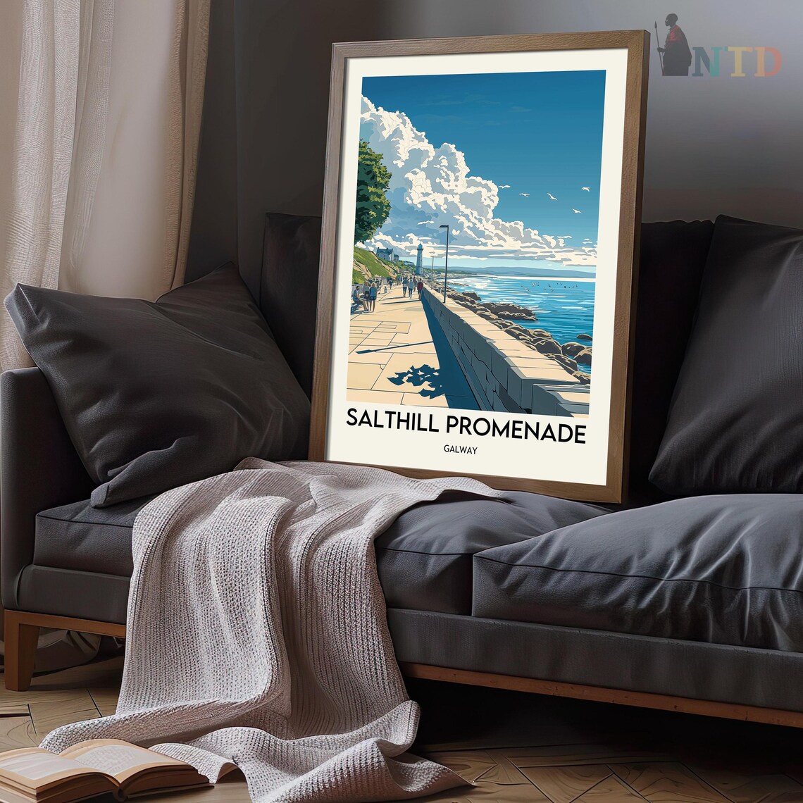 Seaside Promenade Walk Salthill Galway Ireland Travel Poster - Image 3