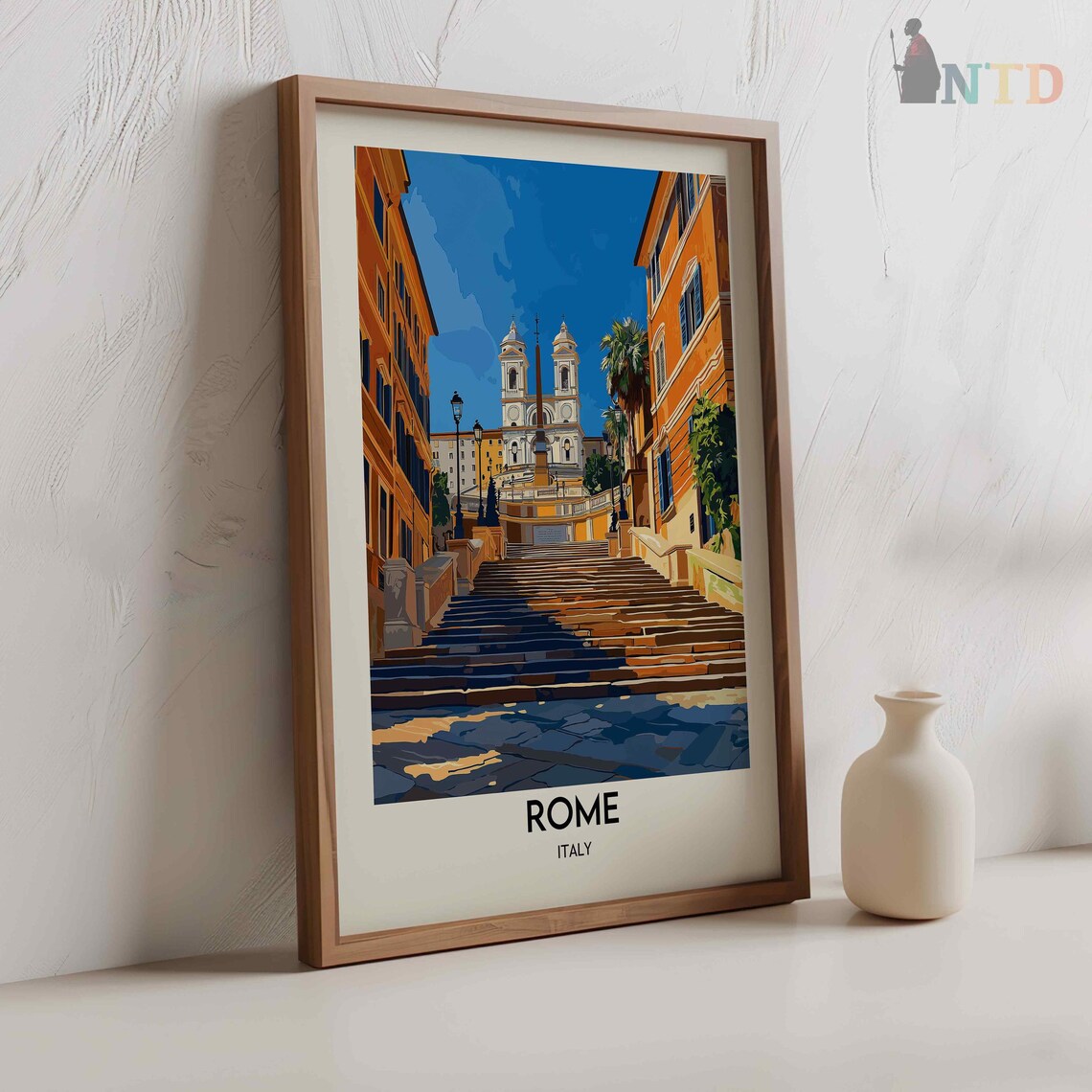 Rome Italy Spanish Steps Trinita dei Monti Church Stairs Day Poster - Image 2