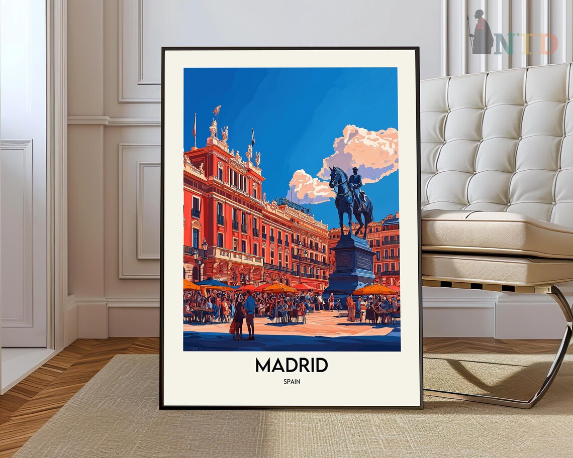 Madrid Travel Poster, Spain City Wall Art