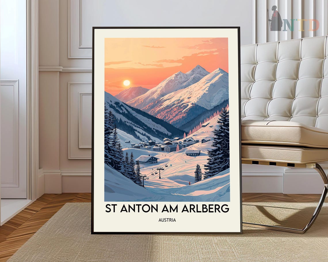 St Anton Print St Anton Art St Anton Poster St Anton Photo St Anton Painting Austria Art St Anton Ski Resort Sankt Anton Am Arlbergl