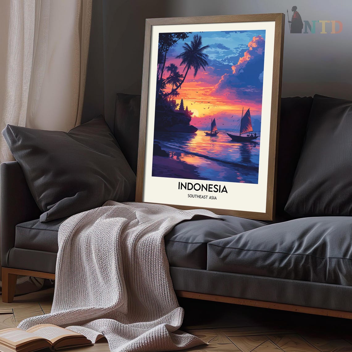 Bali Indonesia Travel Print Bali Travel Poster Indonesia Travel Print Southeast Asia Travel Poster Travel Gift Backpackers Gift - Image 3