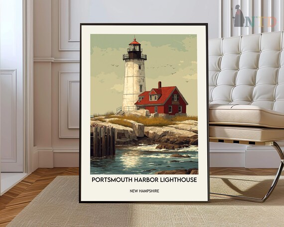 Portsmouth Harbor Lighthouse New Hampshire Coastal Art Poster