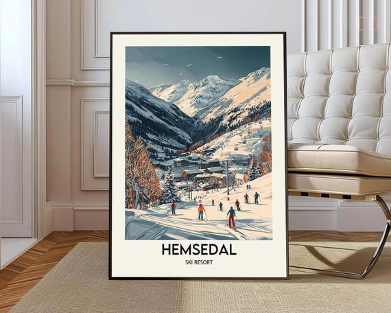 Hemsedal Ski Resort Poster Wall Art Print Photo Norway
