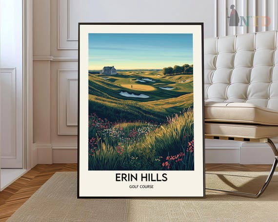 Erin Hills Golf Club Poster Wall Art Print Photo Wisconsin