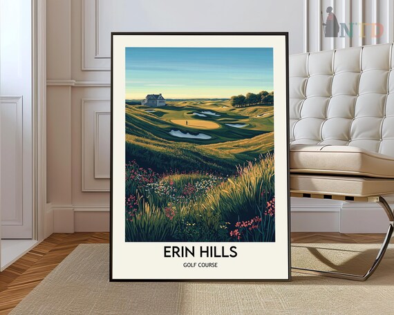Erin Hills Golf Course Sunset Wildflower Rolling Fairways Poster