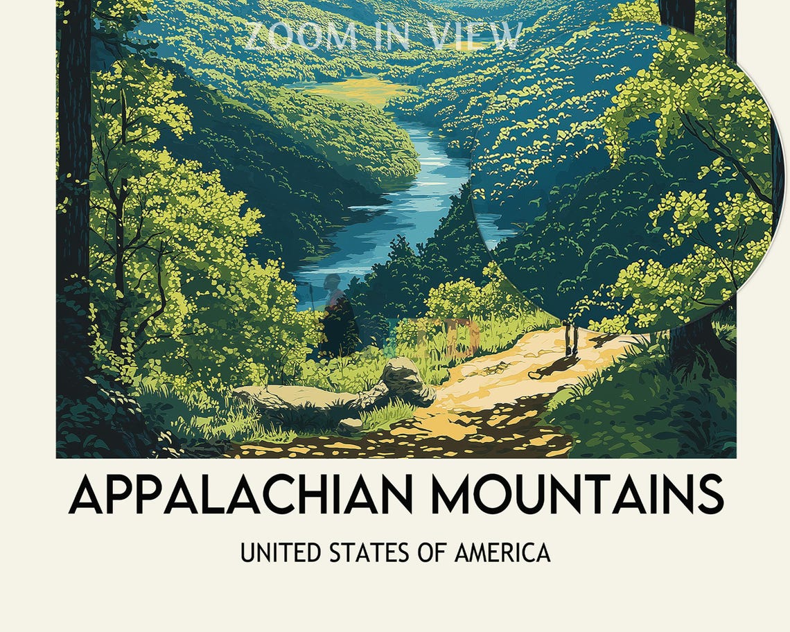 Appalachian Mountains Print Appalachian Print Appalachian Poster Appalachian Trail Appalachian Wall Art Appalachian Art Mountain Print - Image 2