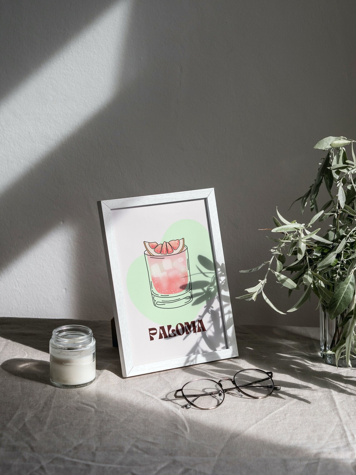 Paloma Cocktail Poster, Retro Bar Cart Art Print - Image 2