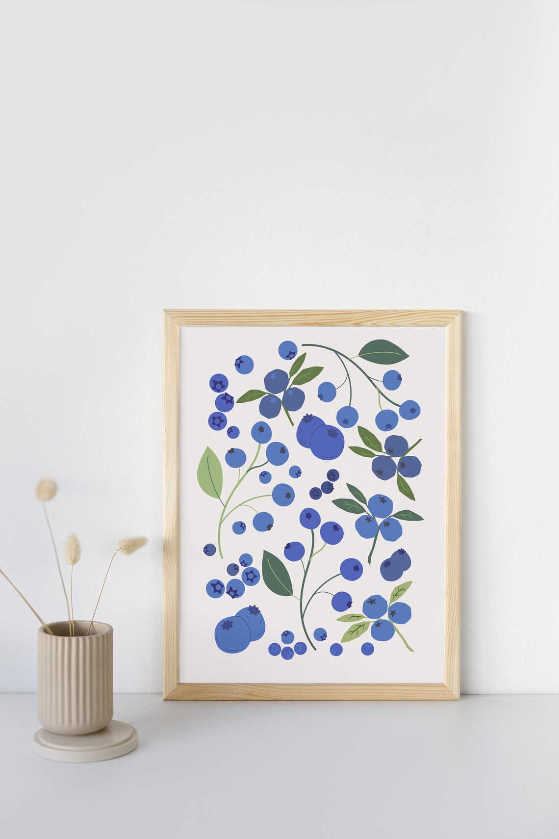 Blueberries Poster, Retro Abstract Kitchen Art Print - Image 3