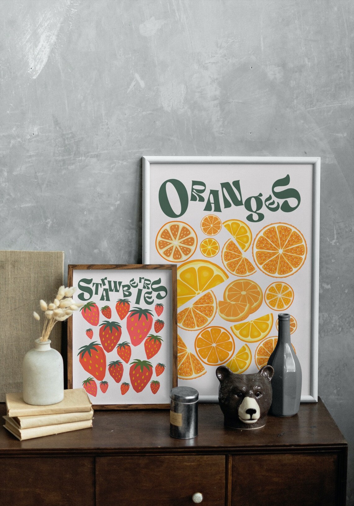 Oranges Kitchen Decor Retro Citrus Art Print - Image 2