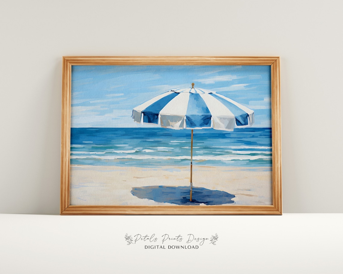 Vintage Beach Abstract Coastal Wall Art Print
