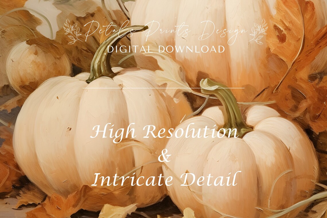 Pumpkin Still Life Painting Halloween Wall Art Print - Image 3