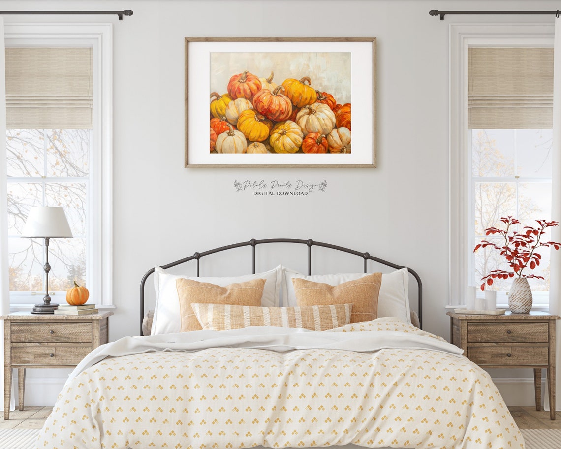 Harvest Pumpkin Patch Autumn Oil Painting Fall Still Life Poster - Image 3